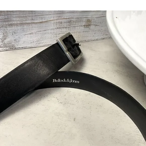 Vintage Bullock & Jones handmade men's leather black belt 36" handmade in Spain - Picture 7 of 8